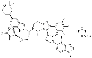 Orforglipron hemicalcium hydrate